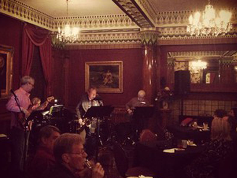 Band plays The Corinthian in the Fireplace banquet room at The Corinthian Event Center.