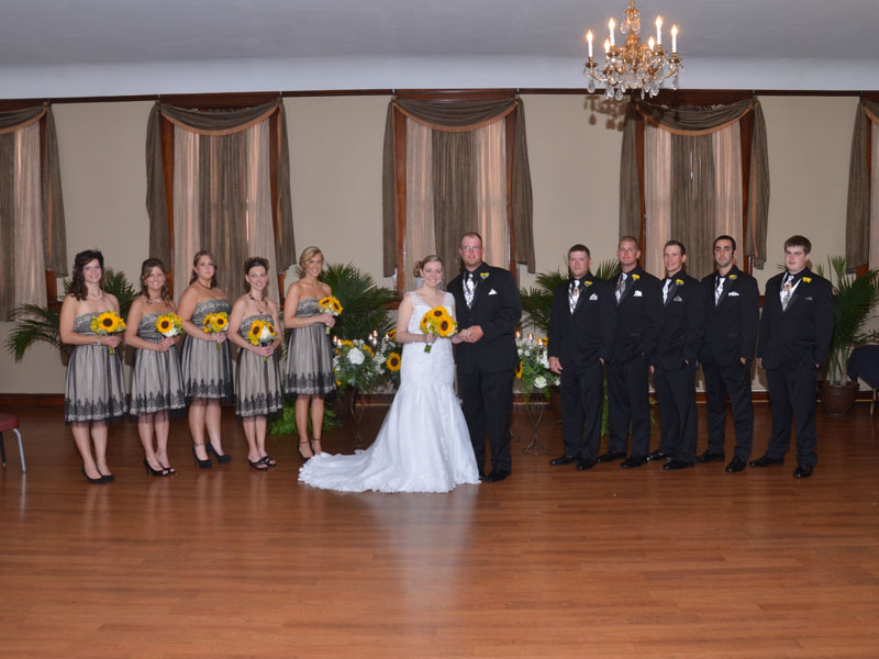 Wedding party on third floor of The Corinthian Event Center.